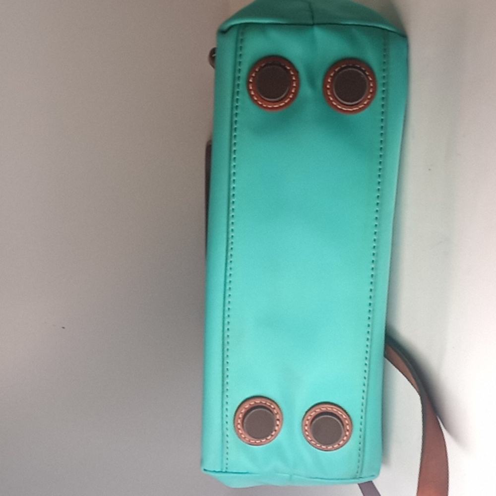 Dooney & Bourke Teal Nylon Windham Cleo Letter Carrier crossbody - Picture 6 of 16